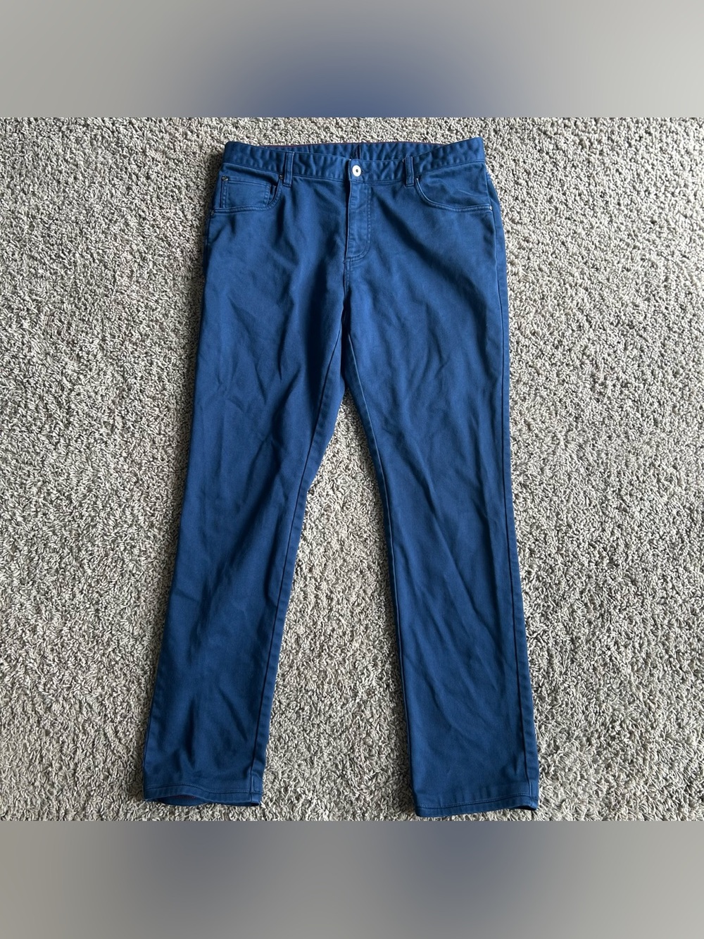 Johnnie-O Pants Mens 35x31 Classic Denim French Terry Twilight Blue 5 Pocket Cut